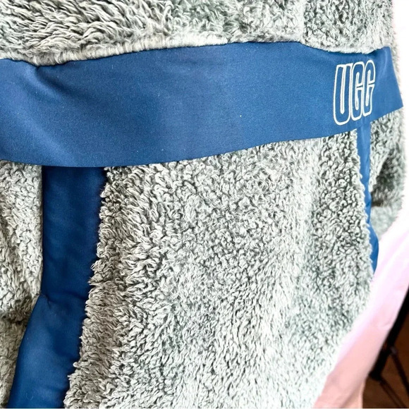 Ugg Gayle Sherpa Half Zip Fleece Jacket Hidden Pocket Green Womens size Small - Picture 5 of 17
